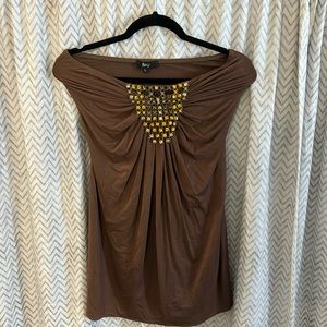 Sky Strapless Brown Mini Drews